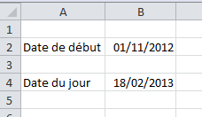 Date de début et date de fin sur Excel